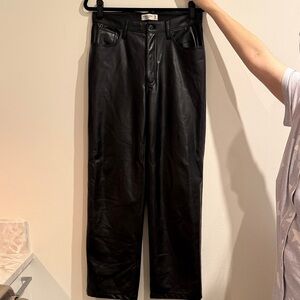 Abercrombie & Fitch Black Faux Leather Straight Pants